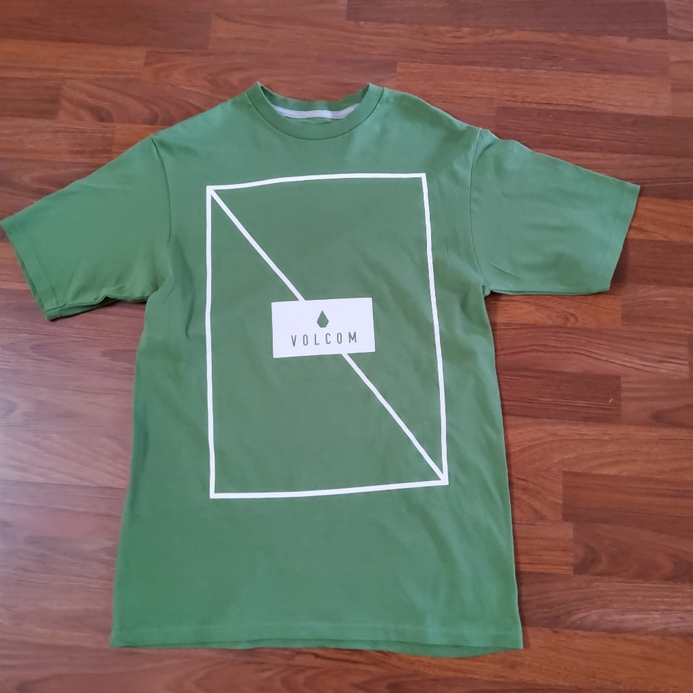 Volcom Men's Iconic Crisp Stone Graphic Short Sleeve T Shirt Size M Green New